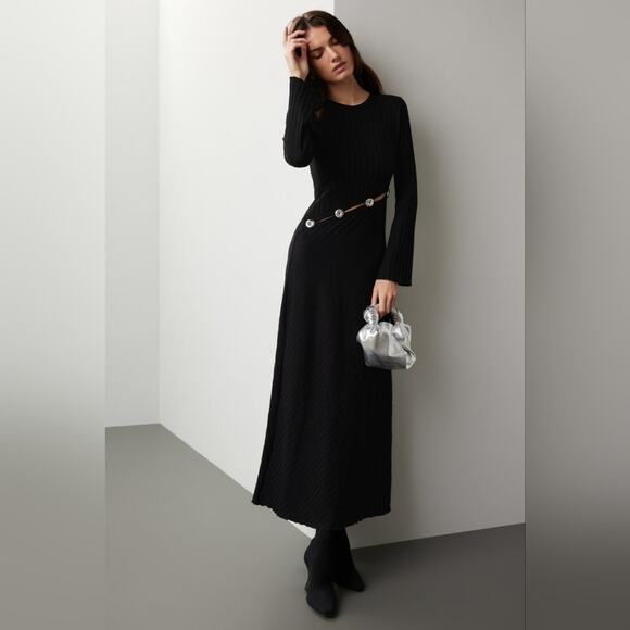 Rtr xs Simon Miller Simm Dress black asymmetrical long sleeve grunge punk emo - Picture 1 of 11
